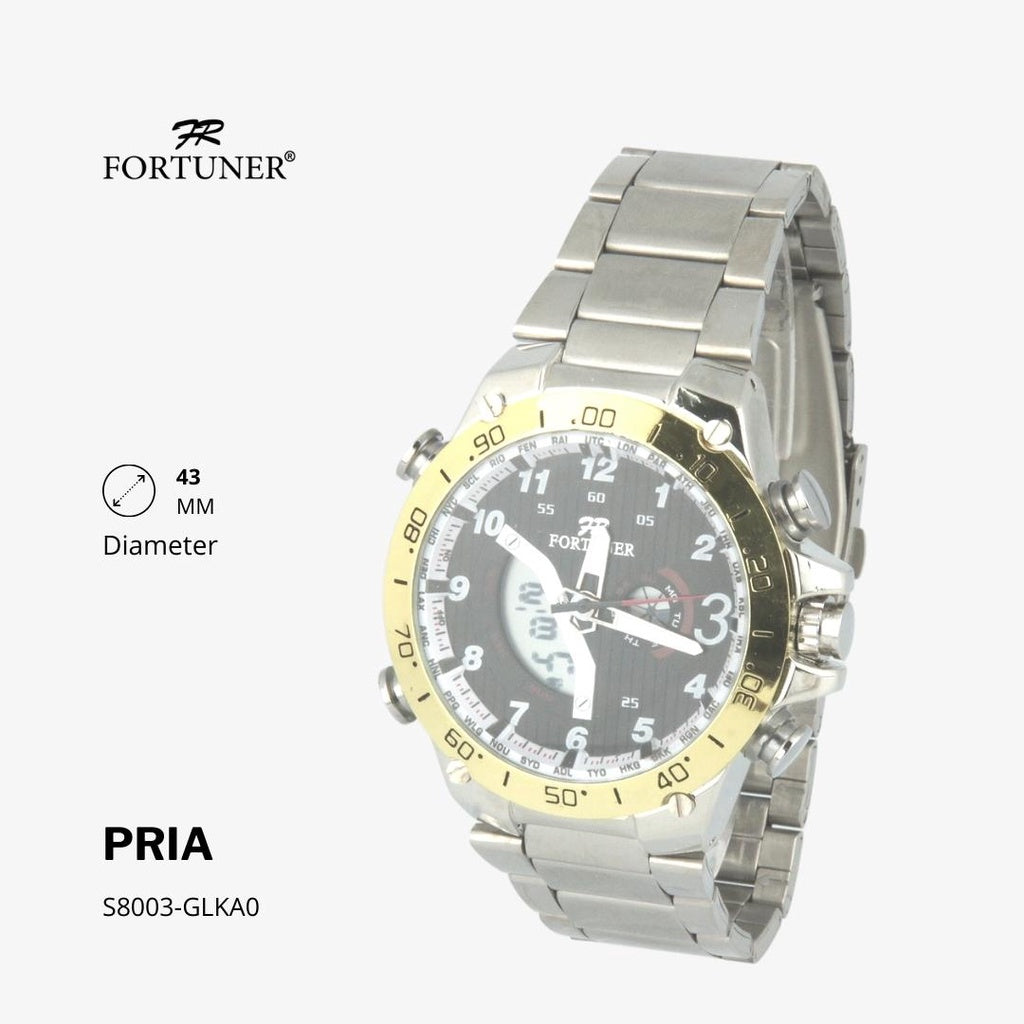 Fortuner Jam Tangan Digital Analog Pria Water Resistant Brandt