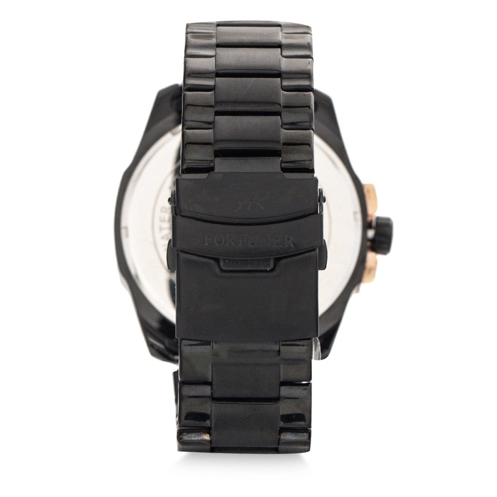 Fortuner Jam Tangan Analog Pria Rantai Stainless Arloji Water Resist Garansi 1 Tahun K8102G Black