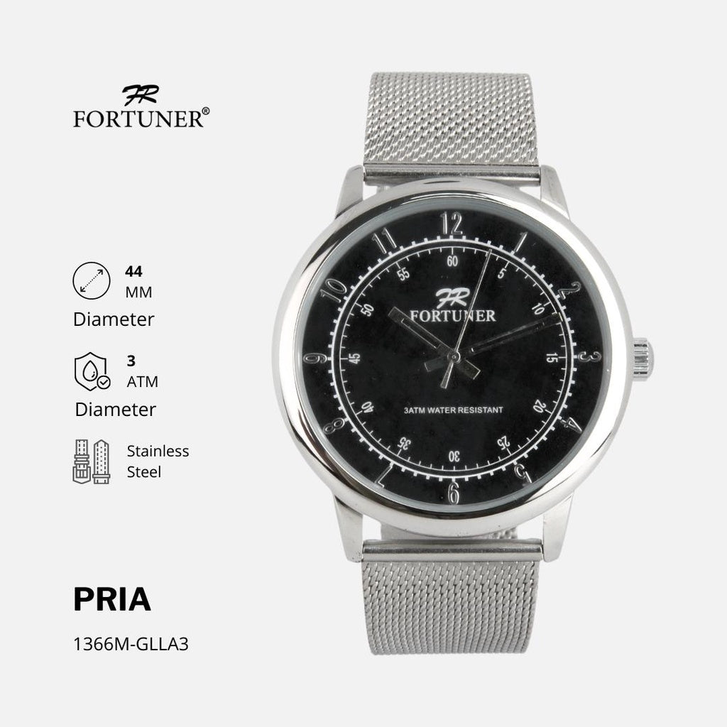 Fortuner Jam Tangan Couple Analog Water Resistant Rantai Pasir Milanese Arnett