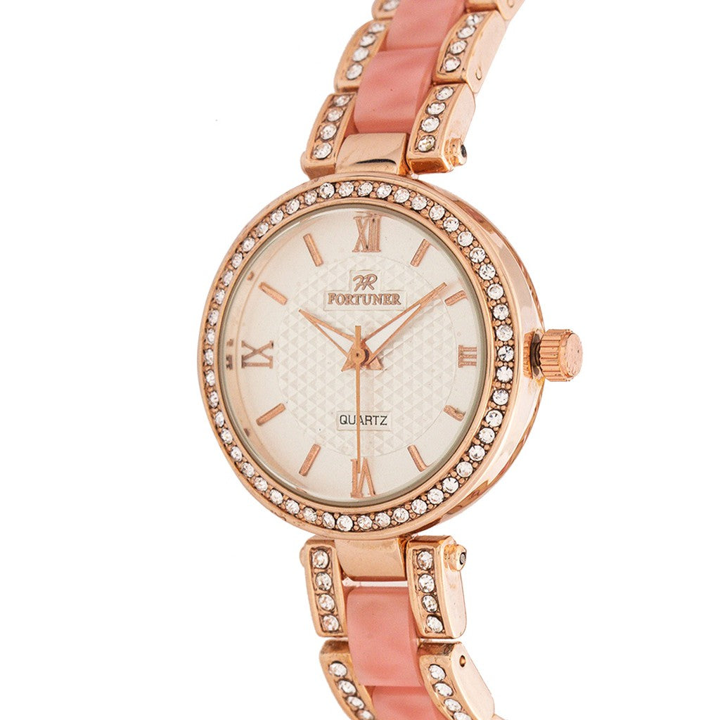 Fortuner Jam Tangan Analog Wanita Rosegold Water Resistant Alondra