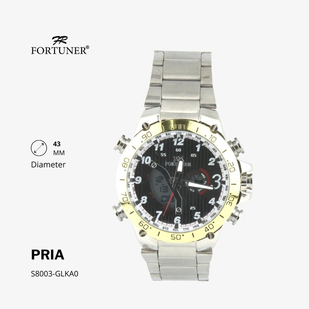 Fortuner Jam Tangan Digital Analog Pria Water Resistant Brandt