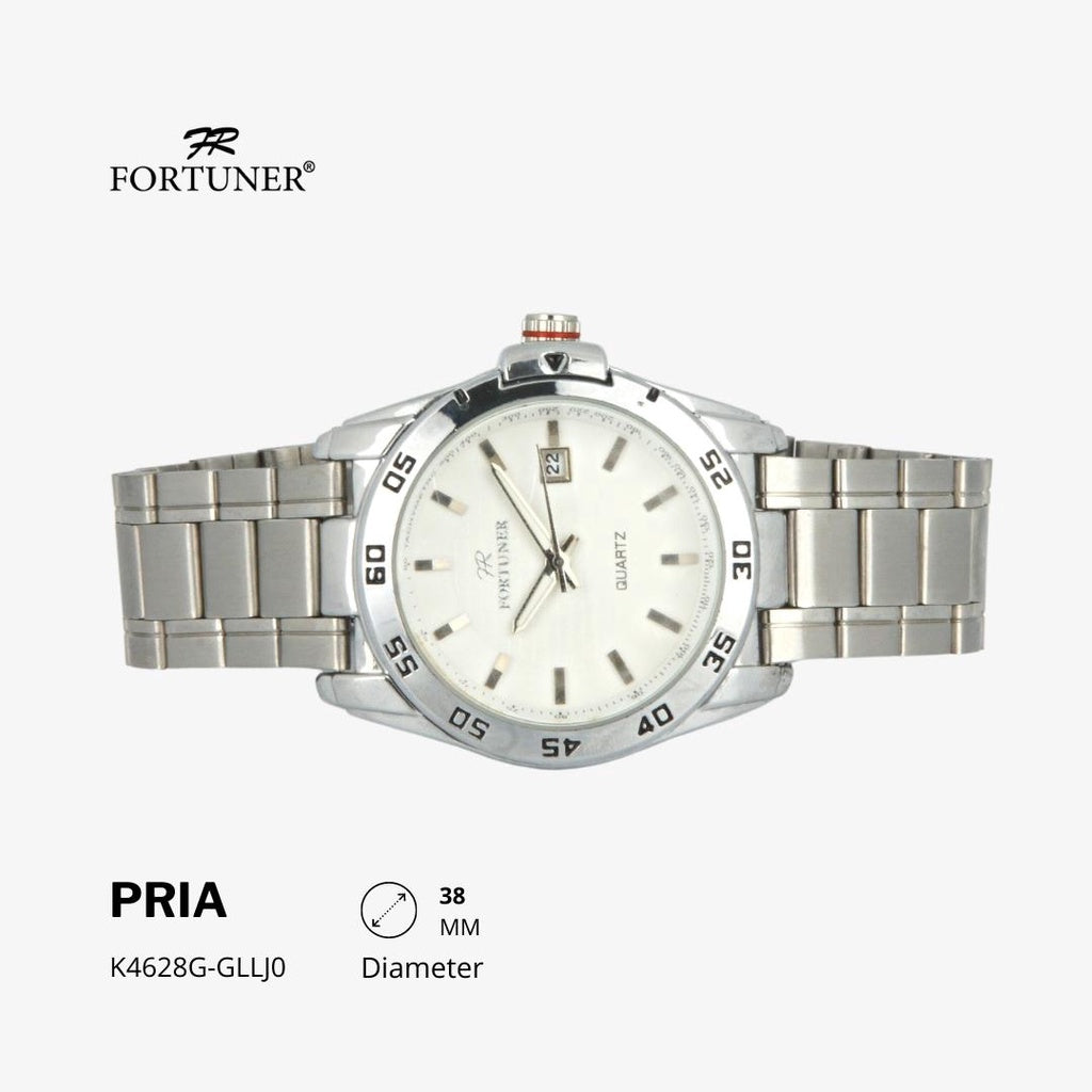 Fortuner Jam Tangan Tahan Air Analog Pria Water Resist Rantai Stainless Silver