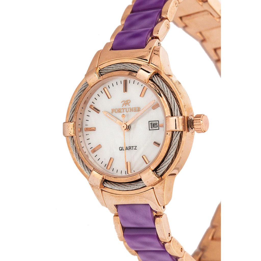 Fortuner Jam Tangan Analog Wanita RoseGold Water Resistant Aubri