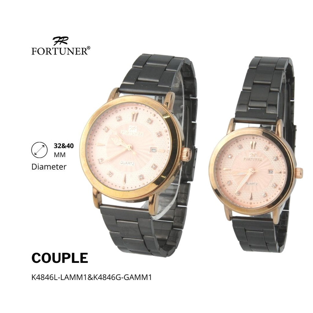 Fortuner Jam Tangan Couple Analog Water Resistant Rantai Rylan