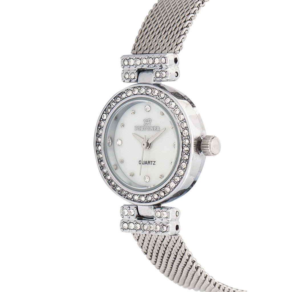 Fortuner Jam Tangan Analog Wanita Silver Water Resist Beth