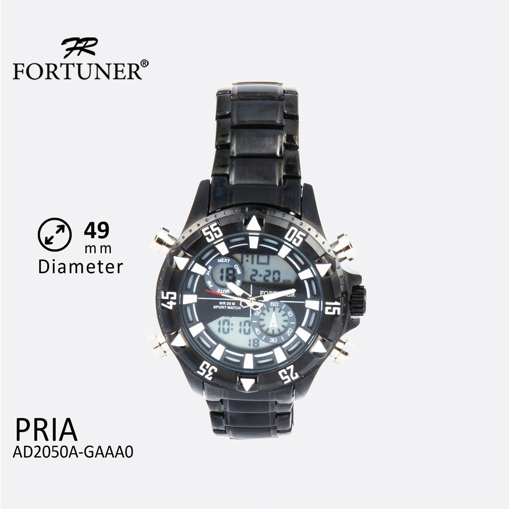 Fortuner Jam Tangan Digital Analog Pria Water Resistant DeLoran