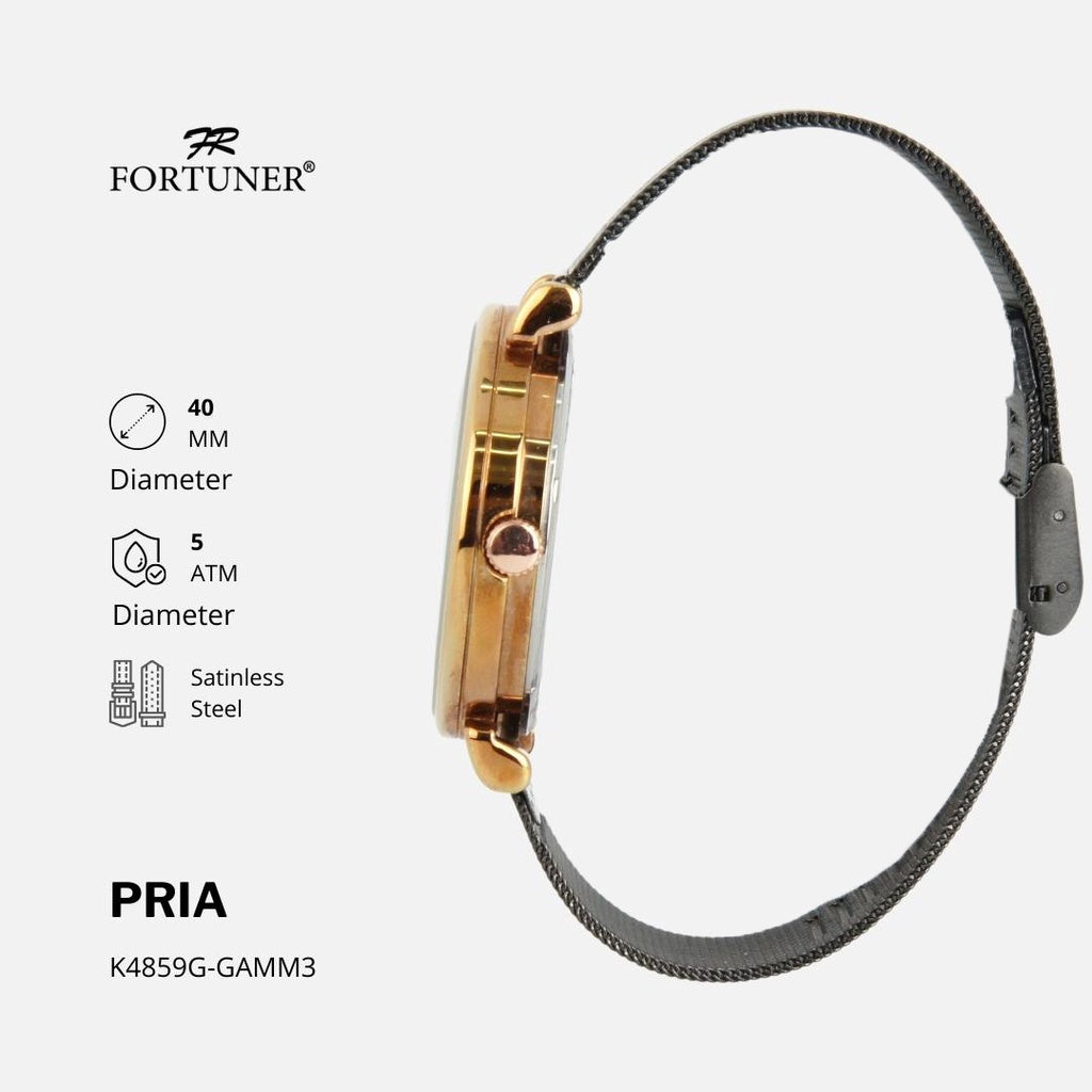 Fortuner Jam Tangan Couple Korea Anti Air Pria Wanita Rantai Pasir Milanese Hemingway
