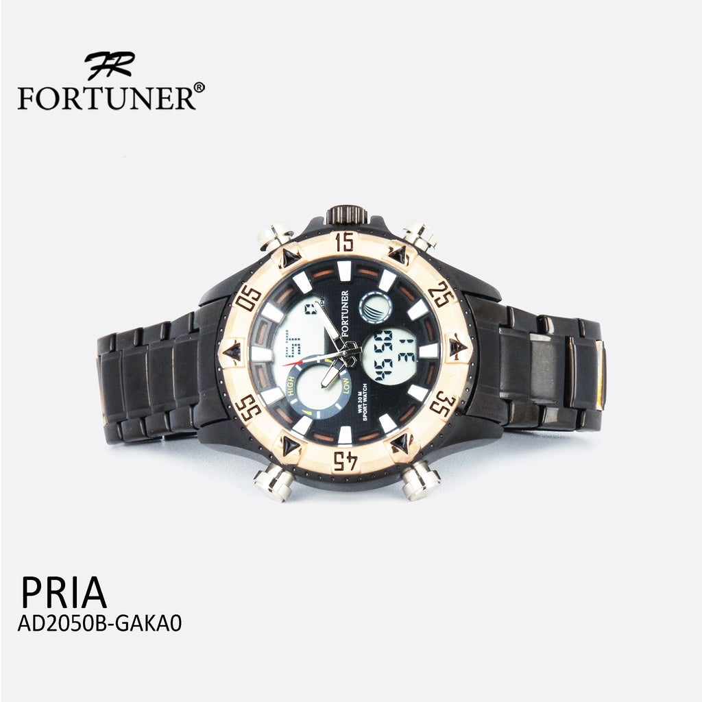 Fortuner Jam Tangan Digital Analog Pria Water Resistant Delius