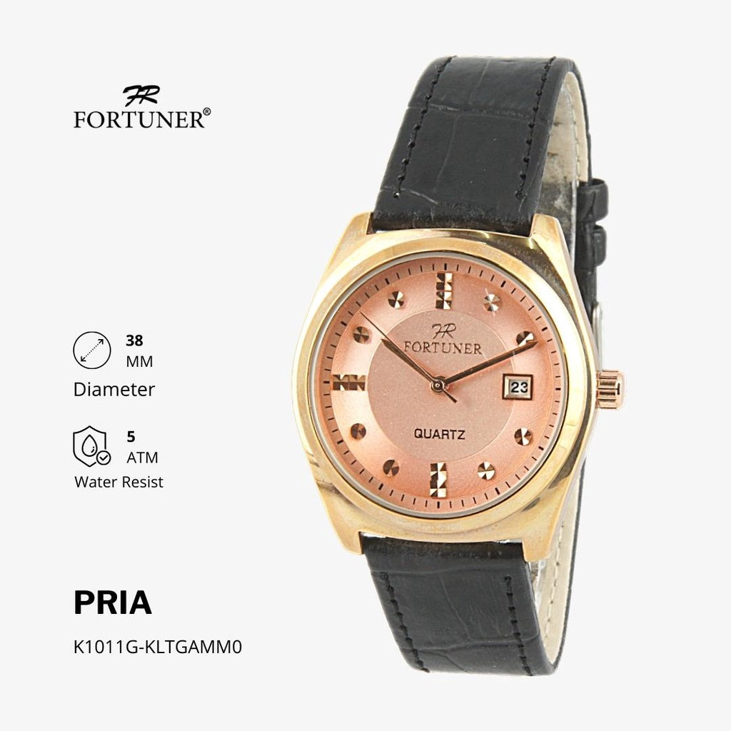 Fortuner Jam Tangan Analog Couple Kulit Water Resistant Ava