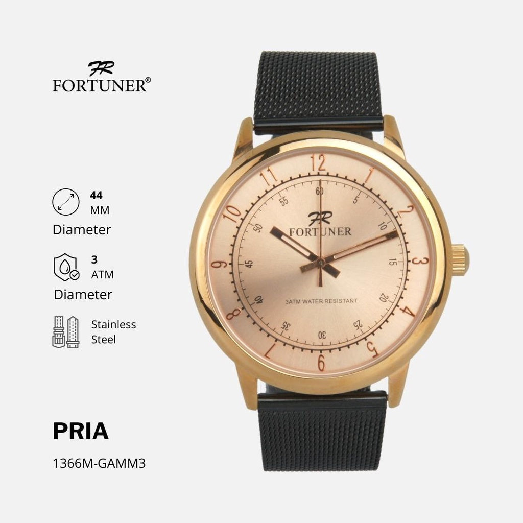 Fortuner Jam Tangan Couple Analog Water Resistant Rantai Pasir Milanese Courtney