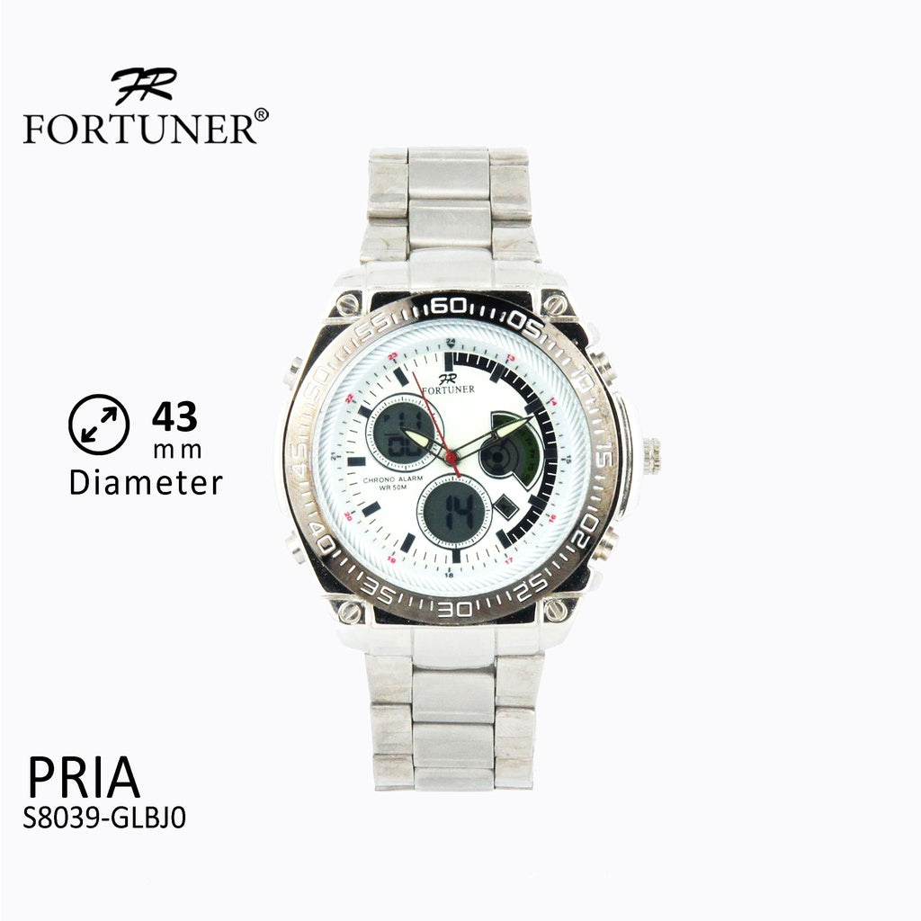 Fortuner Jam Tangan Digital Analog Pria Water Resistant Fabian