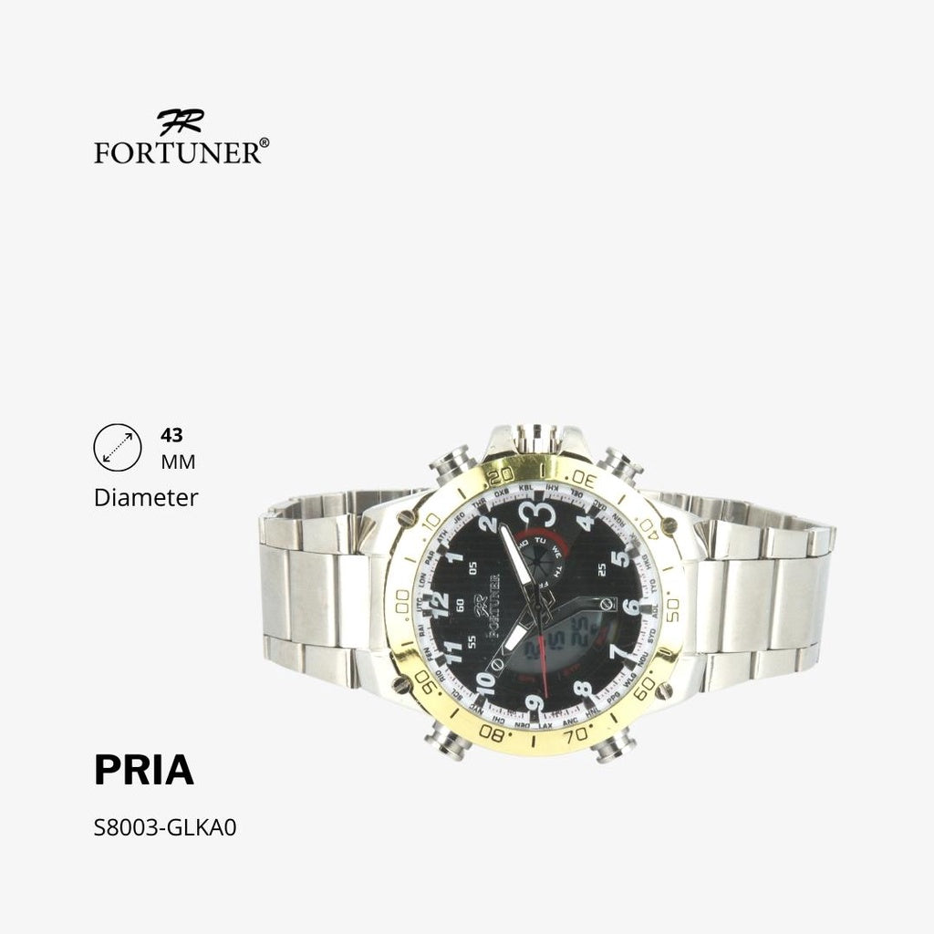 Fortuner Jam Tangan Digital Analog Pria Water Resistant Brandt