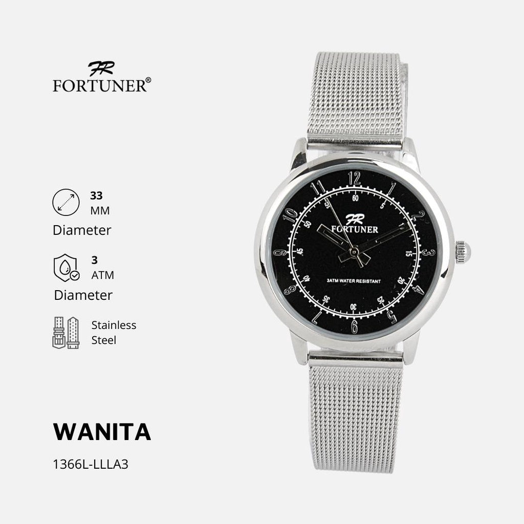 Fortuner Jam Tangan Couple Analog Water Resistant Rantai Pasir Milanese Arnett