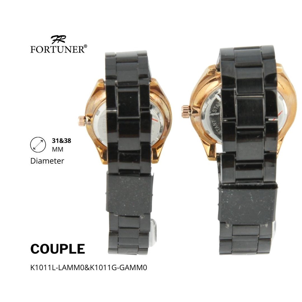 Fortuner Jam Tangan Couple Analog Water Resistant Rantai Karson