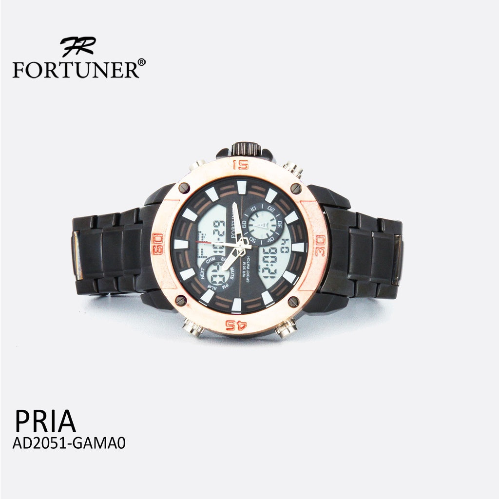 Fortuner Jam Tangan Digital Analog Pria Water Resistant Delles
