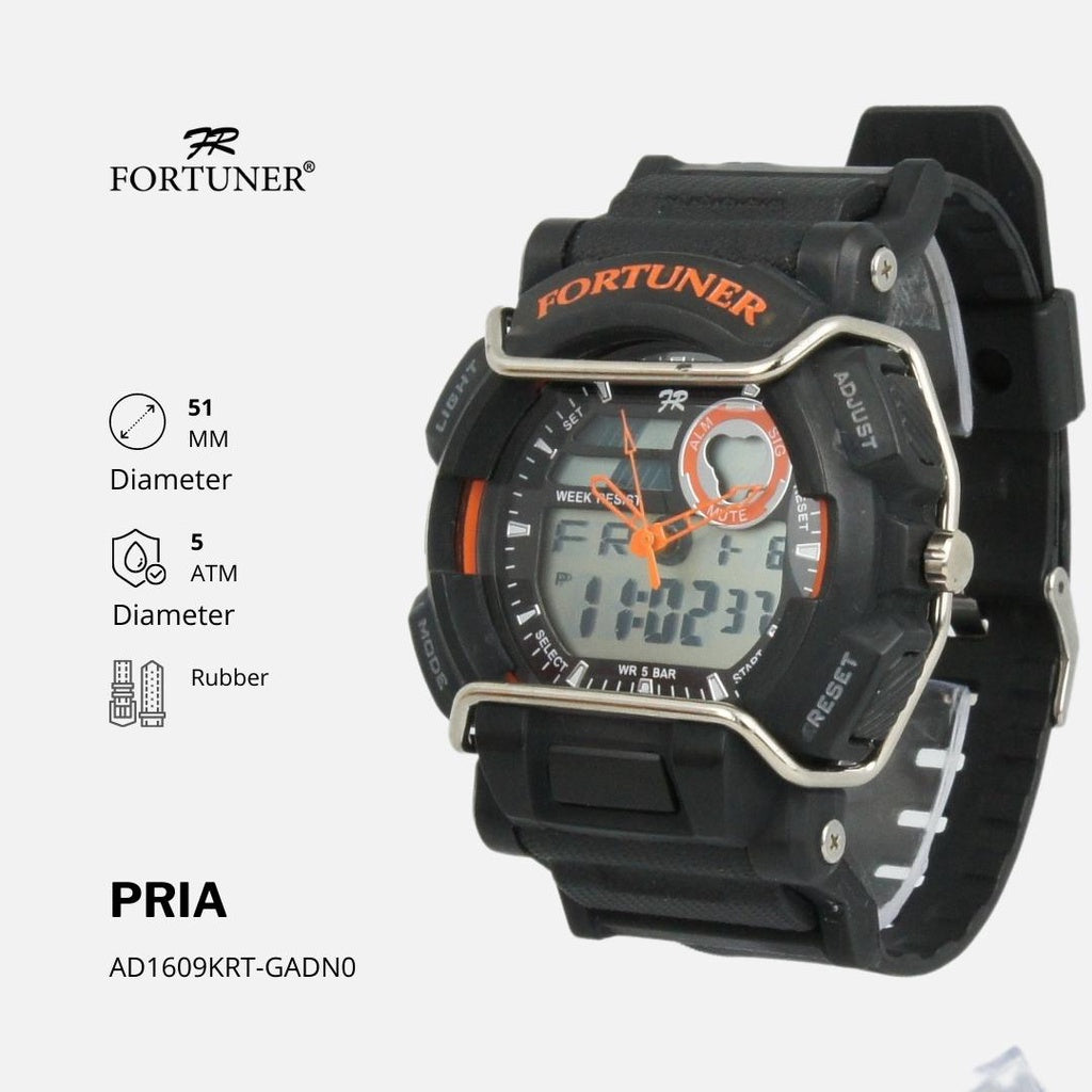 Fortuner Jam Tangan Pria Analog-Digital Sport Water Resist Kulit Dalibor