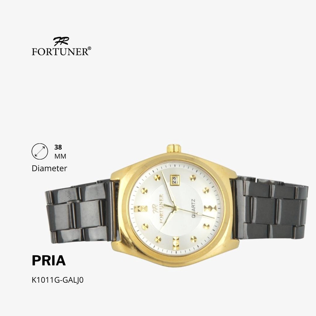 Fortuner Jam Tangan Fashion Analog Pria Water Resistant Rantai Holt