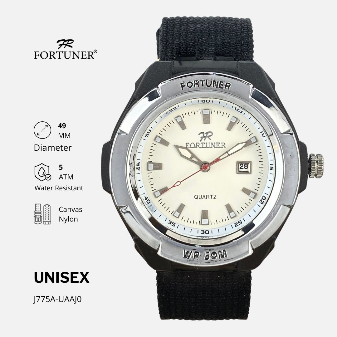 Fortuner Jam Tangan Analog Pria-Wanita Unisex Tahan Air Kanvas Abiola