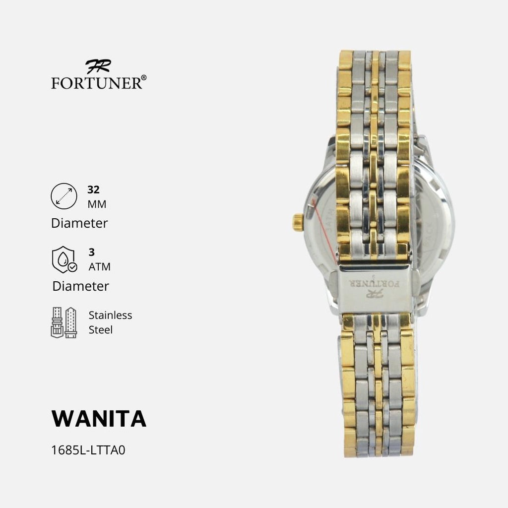 Fortuner Jam Tangan Couple Analog Water Resistant Rantai Larson