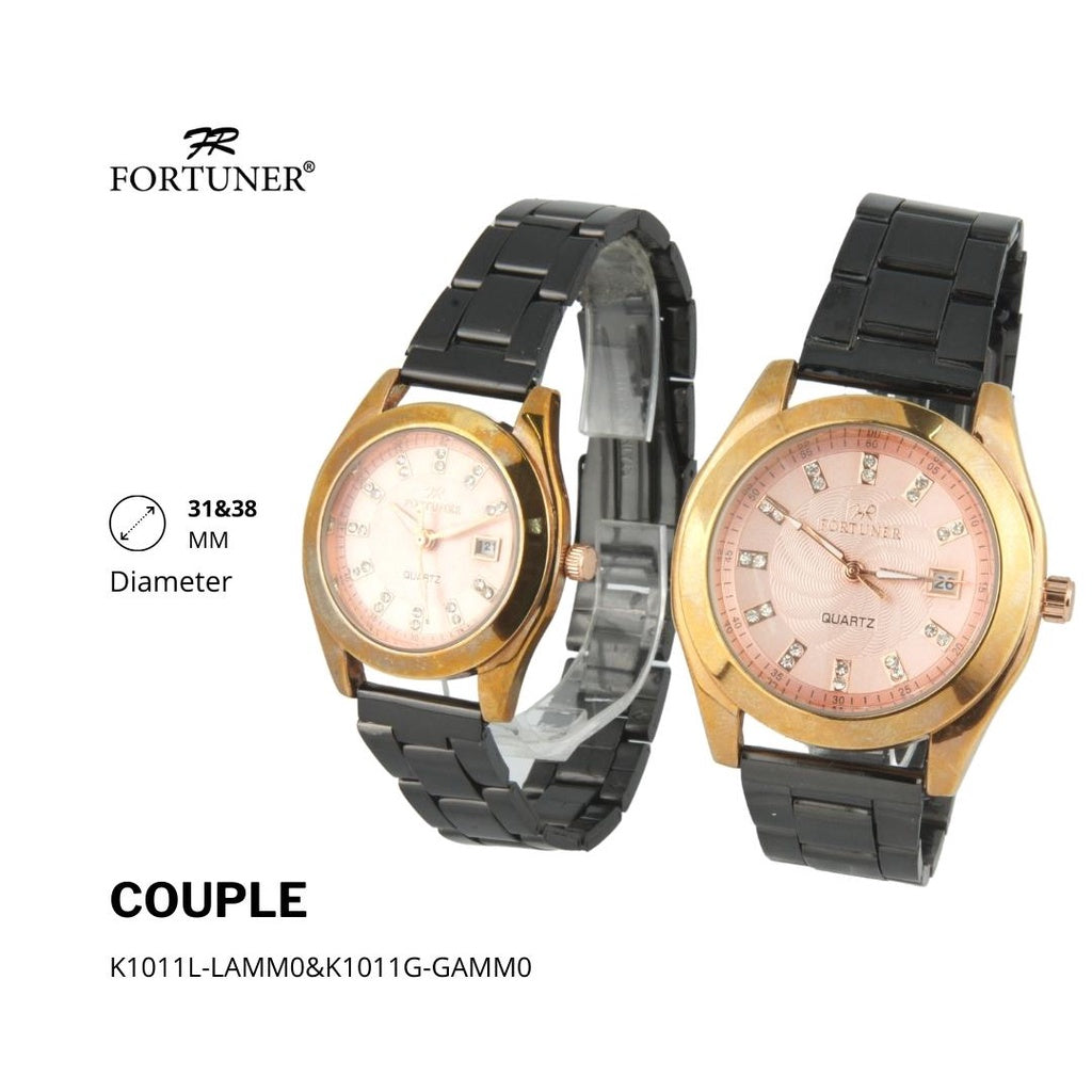 Fortuner Jam Tangan Couple Analog Water Resistant Rantai Karson