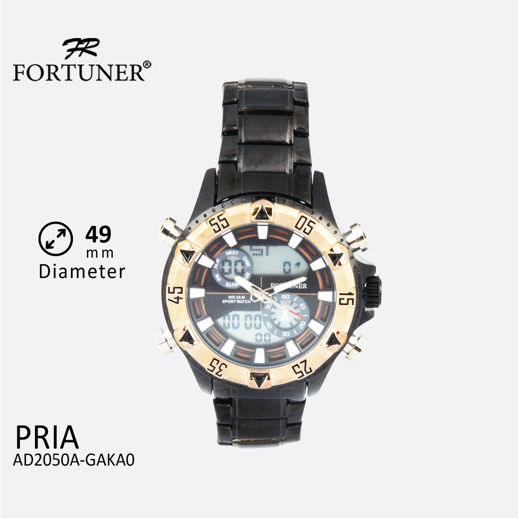 Fortuner Jam Tangan Digital Analog Pria Water Resistant Delling