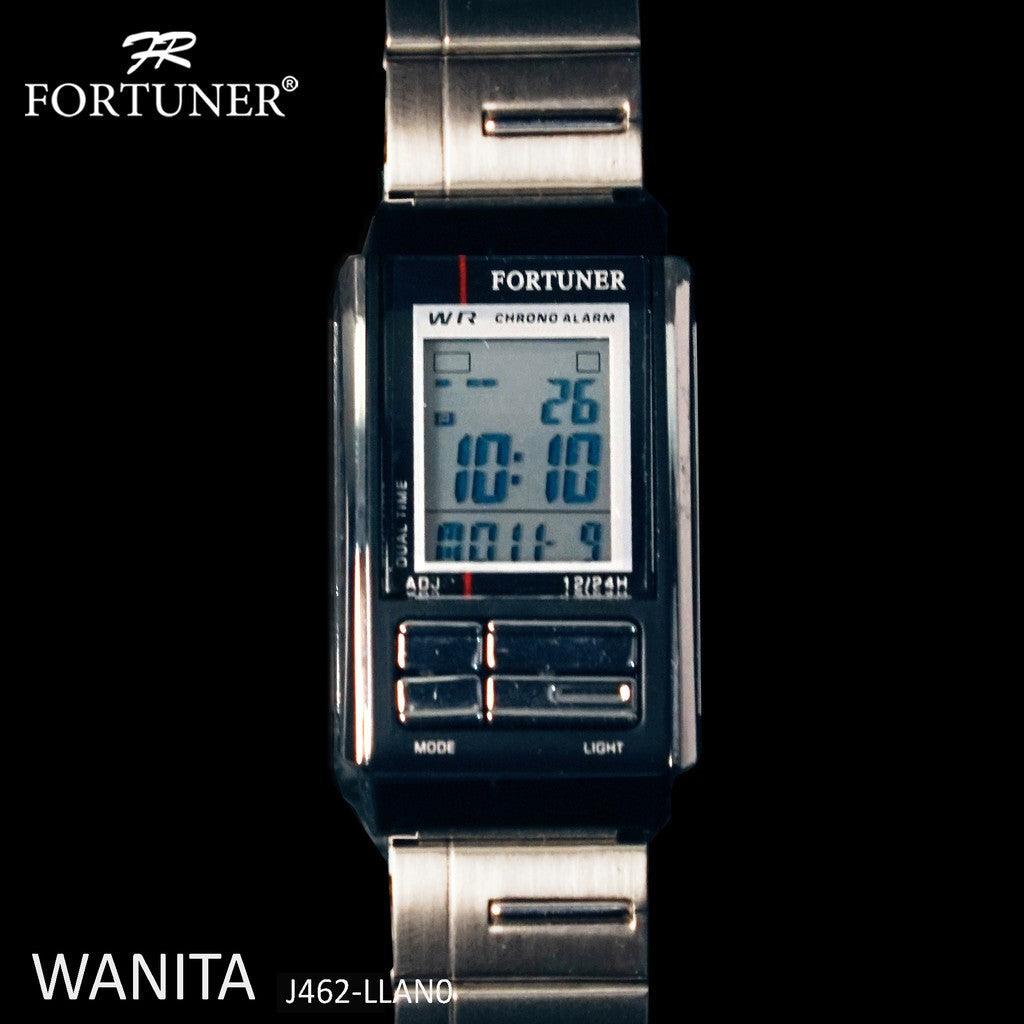 Fortuner Jam Tangan Water Resist Wanita Digital Rantai Stainless Steel Anaya
