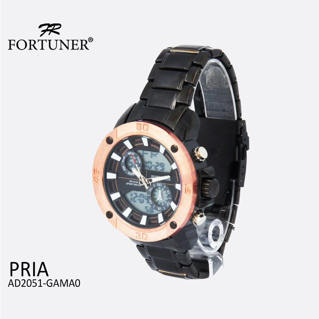 Fortuner Jam Tangan Digital Analog Pria Water Resistant Delles