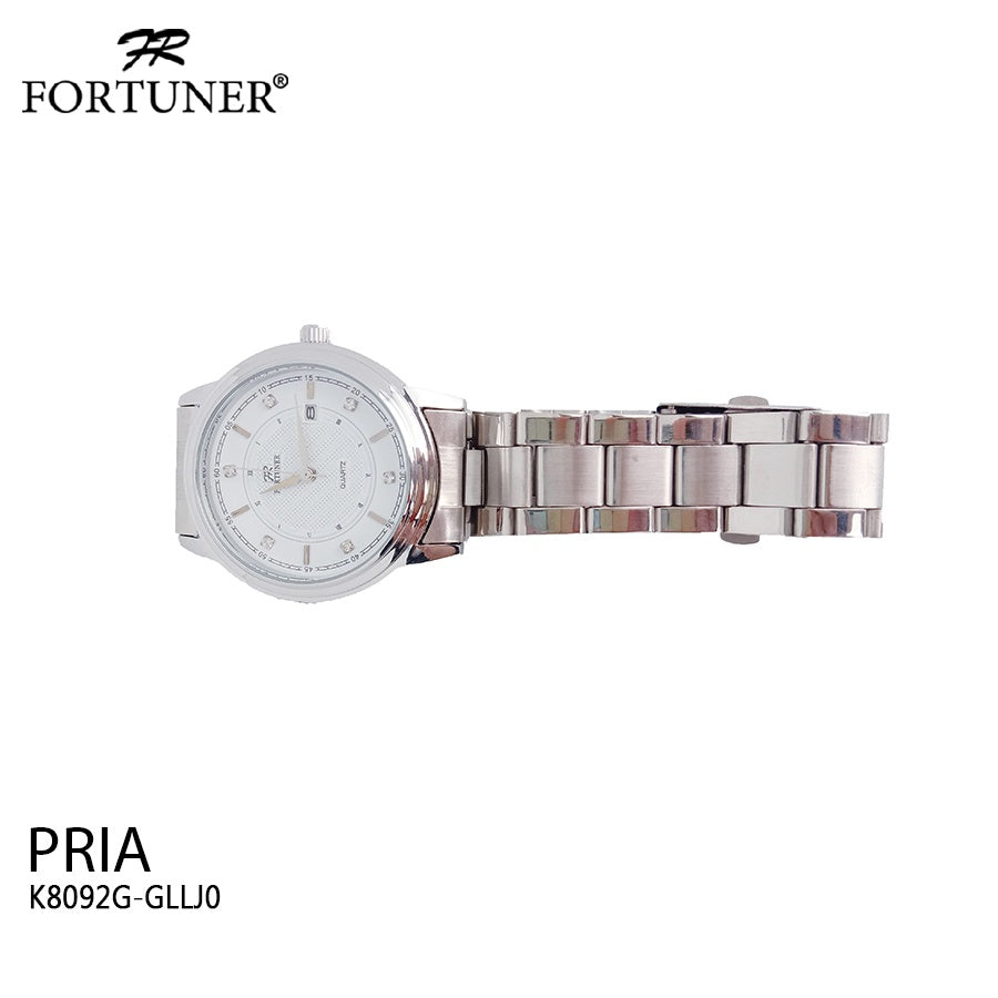 Fortuner Jam Tangan Analog Pria Silver Putih Water Resistant Axel