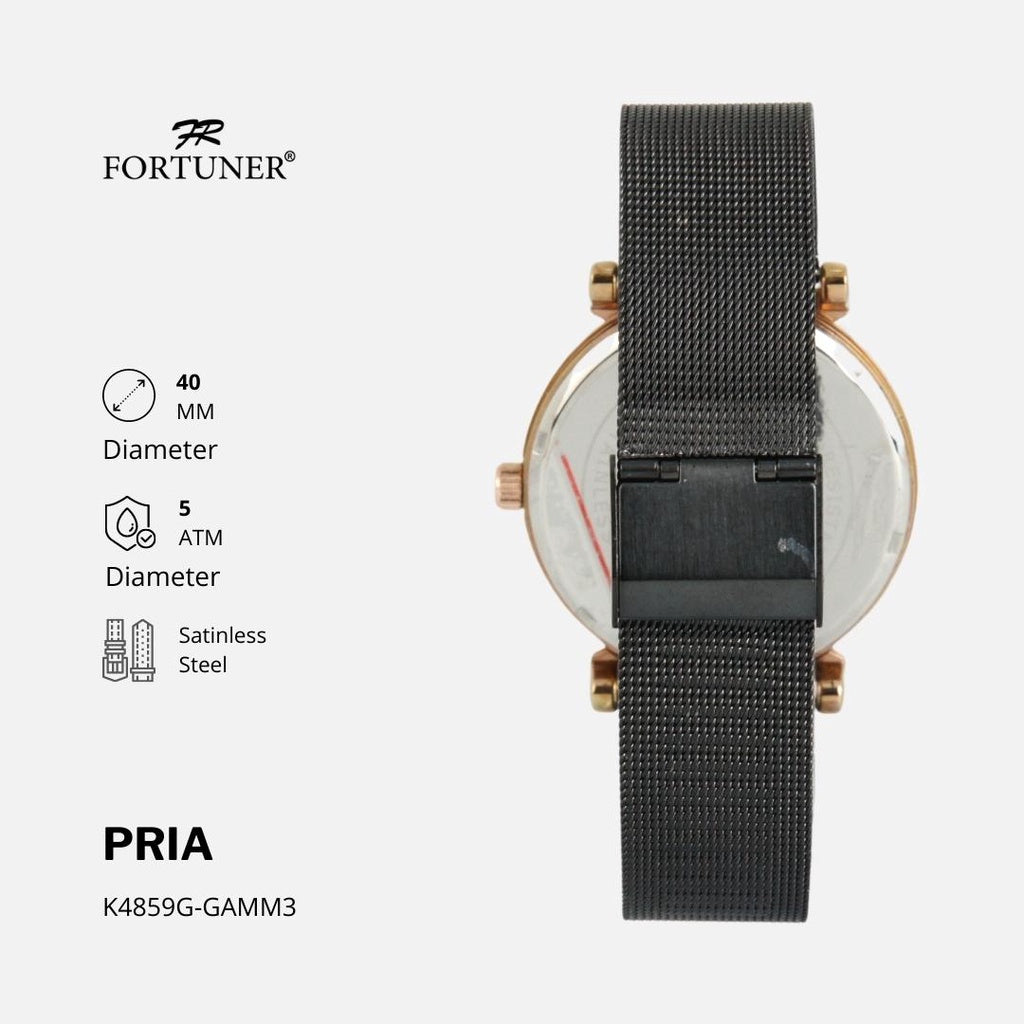 Fortuner Jam Tangan Couple Korea Anti Air Pria Wanita Rantai Pasir Milanese Hemingway