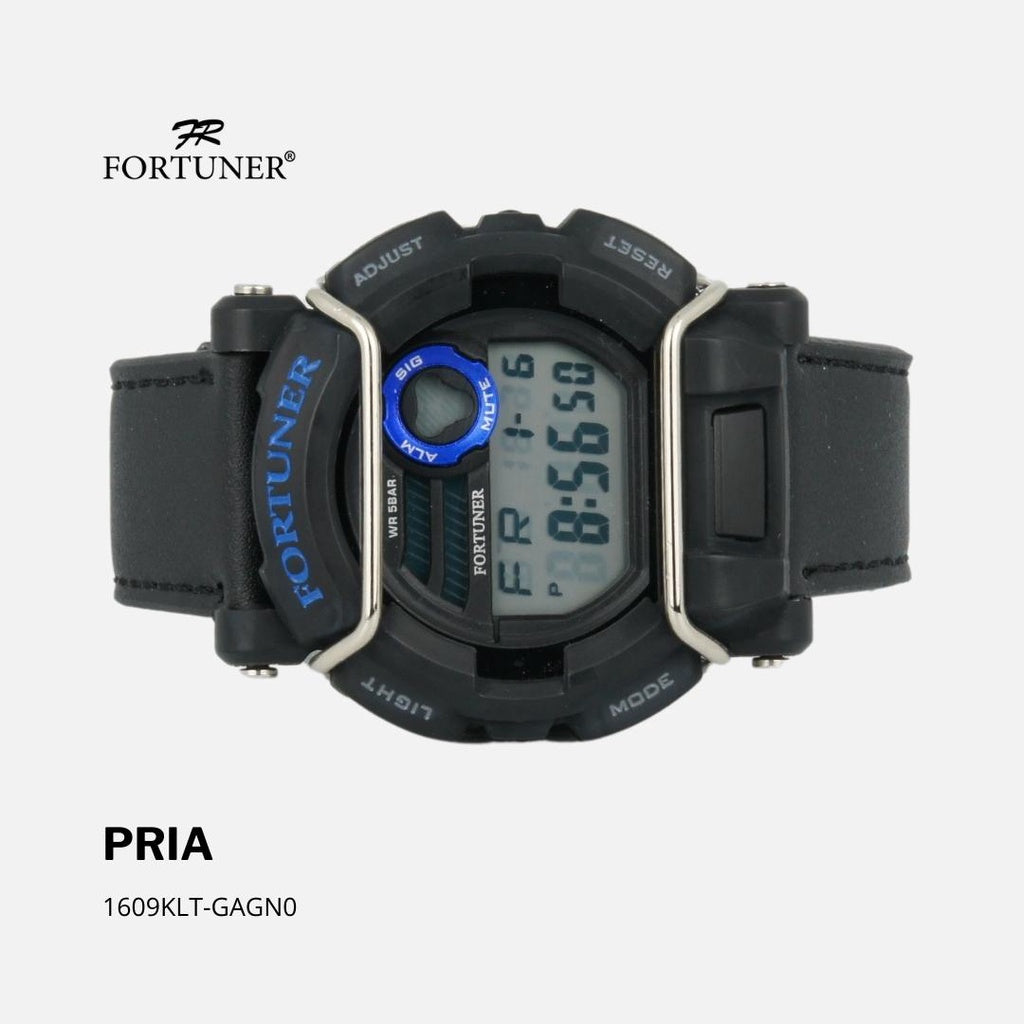 Fortuner Jam Tangan Pria Digtial Sport water Resist Kulit Blahoslav