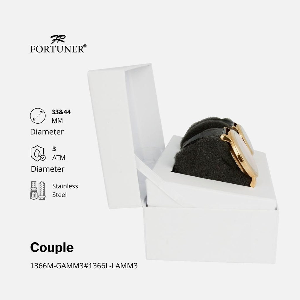 Fortuner Jam Tangan Couple Analog Water Resistant Rantai Pasir Milanese Courtney