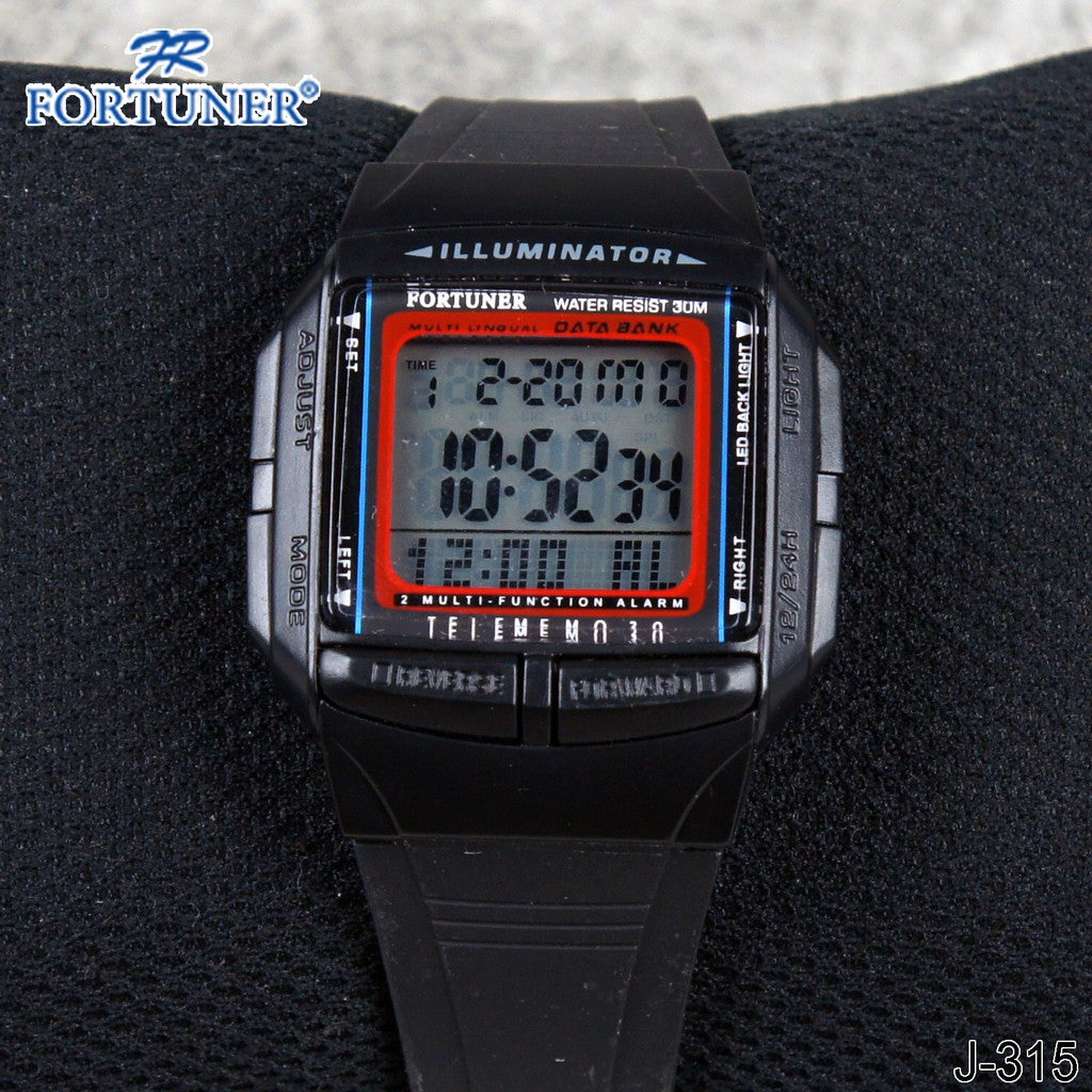 Fortuner J-315 Original Jam Tangan Digital Wanita Rubber Red