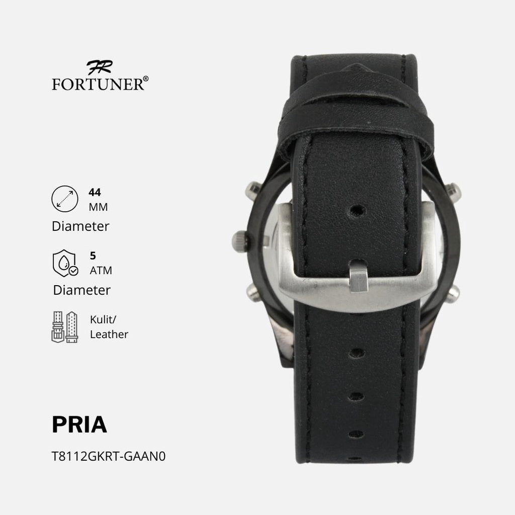 Fortuner Jam Tangan Strap Kulit Pria Original Bowen