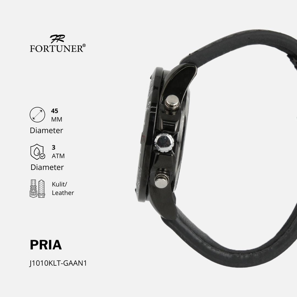 Fortuner Jam Tangan Pria Analog-Digital Water Resistant Kulit Arfon