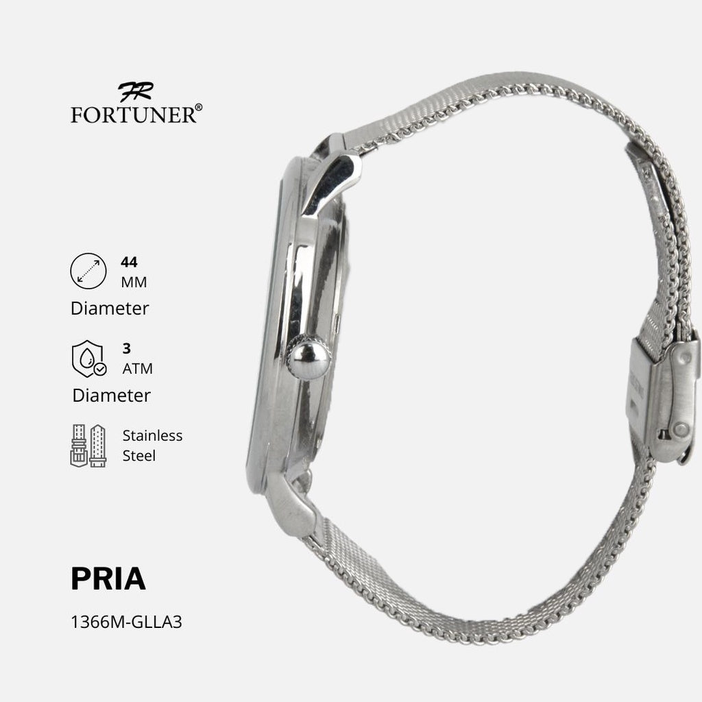 Fortuner Jam Tangan Couple Analog Water Resistant Rantai Pasir Milanese Arnett
