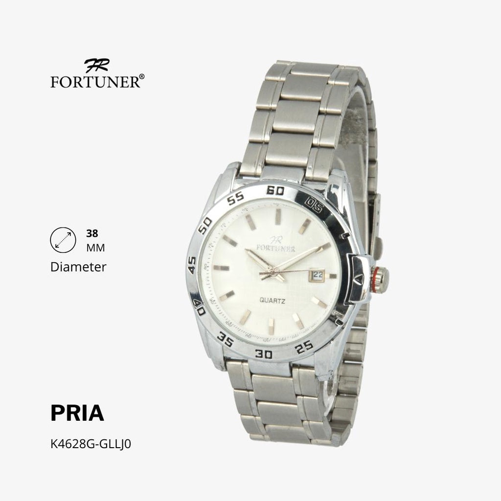 Fortuner Jam Tangan Tahan Air Analog Pria Water Resist Rantai Stainless Silver