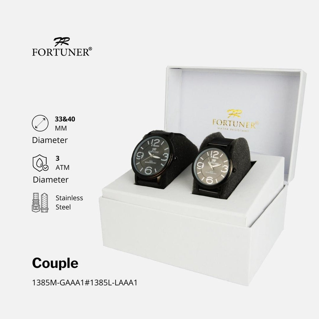 Fortuner Jam Tangan Couple Analog Water Resistant Rantai Pasir Milanese Marlowe