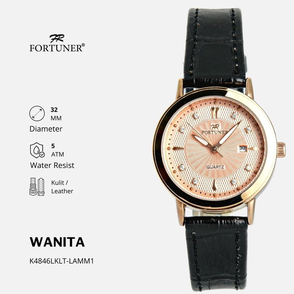 Fortuner Jam Tangan Couple Analog Kulit Tahan Air Vinnie