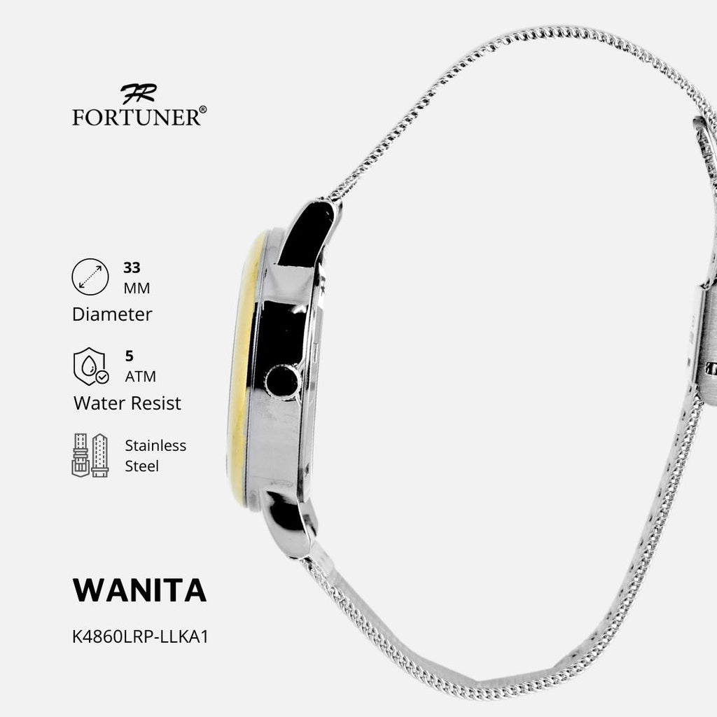 Fortuner Jam Tangan Wanita Analog Casual Tahan Air Rantai Pasir Cianna