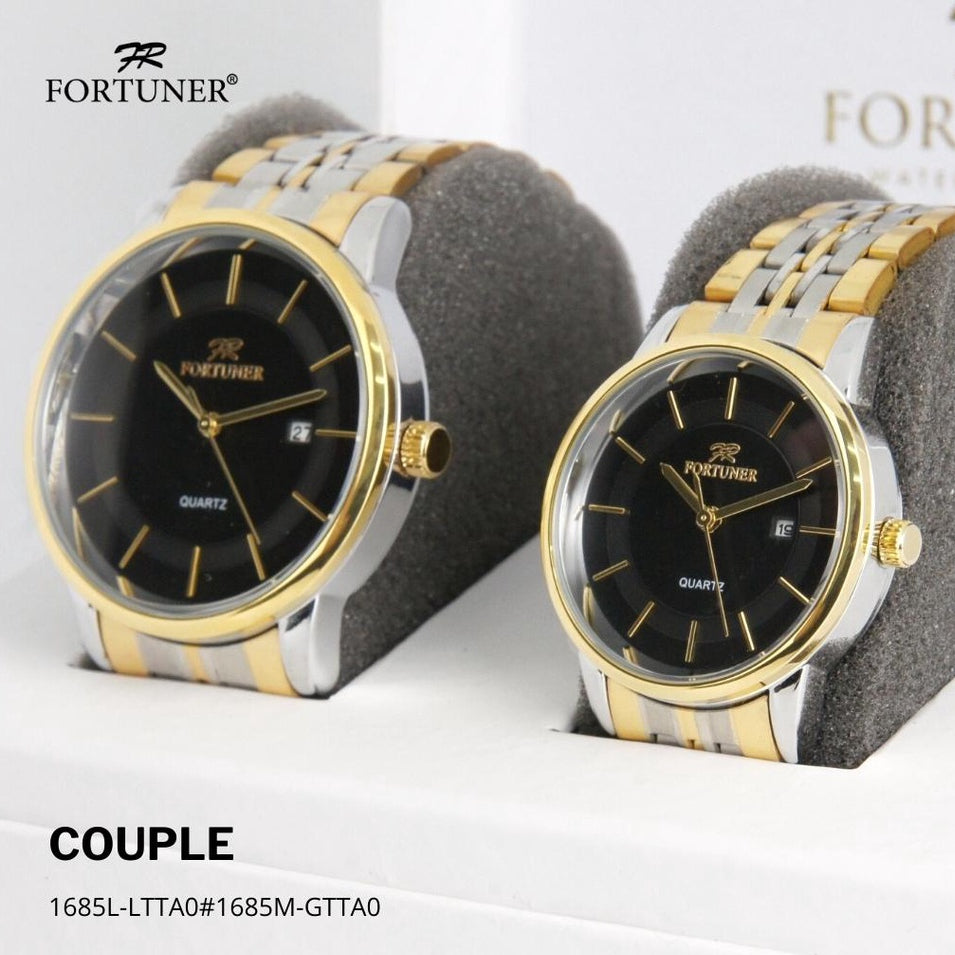 Fortuner Jam Tangan Couple Analog Water Resistant Rantai Larson