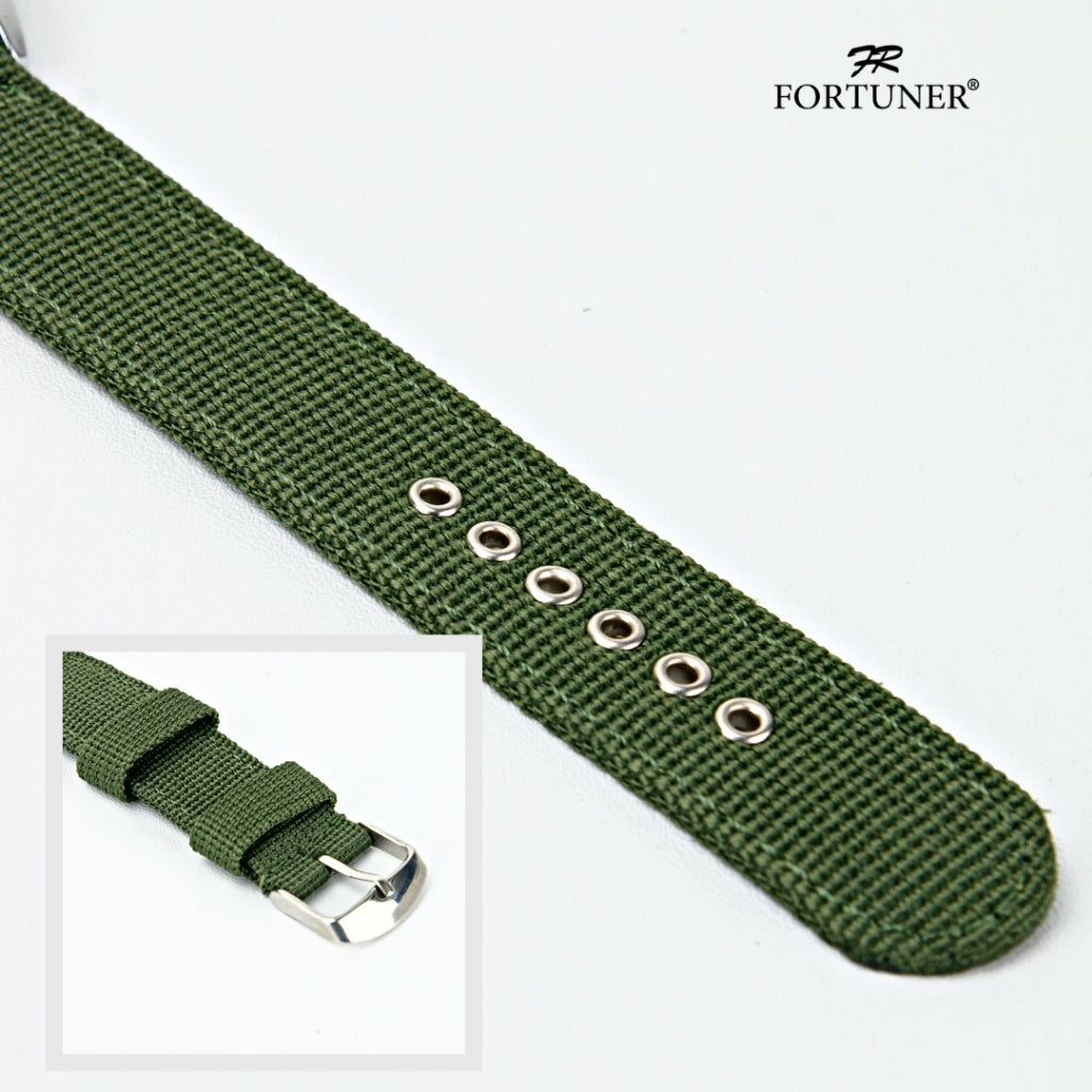 Fortuner Jam Tangan Pria Analog-Digital Dual Time Motif Army Tahan Air Kanvas Dyamond