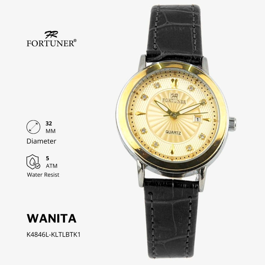 Fortuner Jam Tangan Analog Wanita Water Resistant Rantai Yahaira