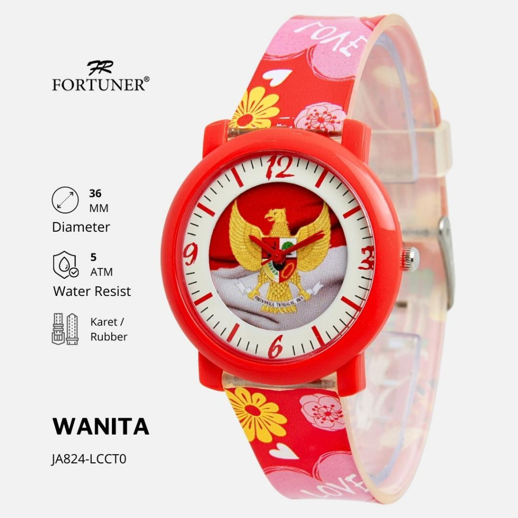 Fortuner Jam Tangan Wanita Analog Lambang Indonesia Tahan Air Karet Kartika