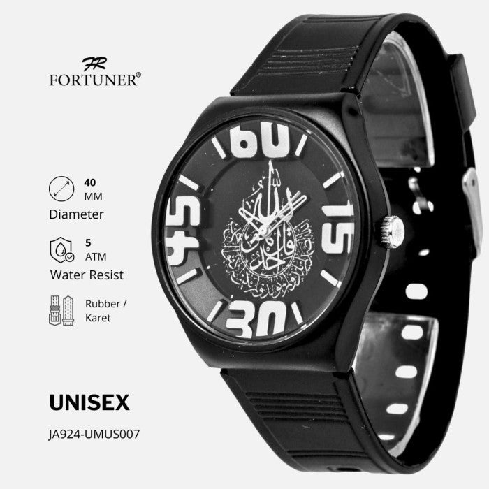 Fortuner Jam Tangan Unisex Pria-Wanita Analog Tahan Air Karet Water Resistant Watch Rubber Jaycee