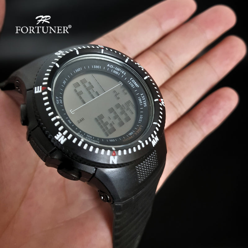 Fortuner Jam Tangan Pria Digital Pixel Karet Tahan Air Ostyn