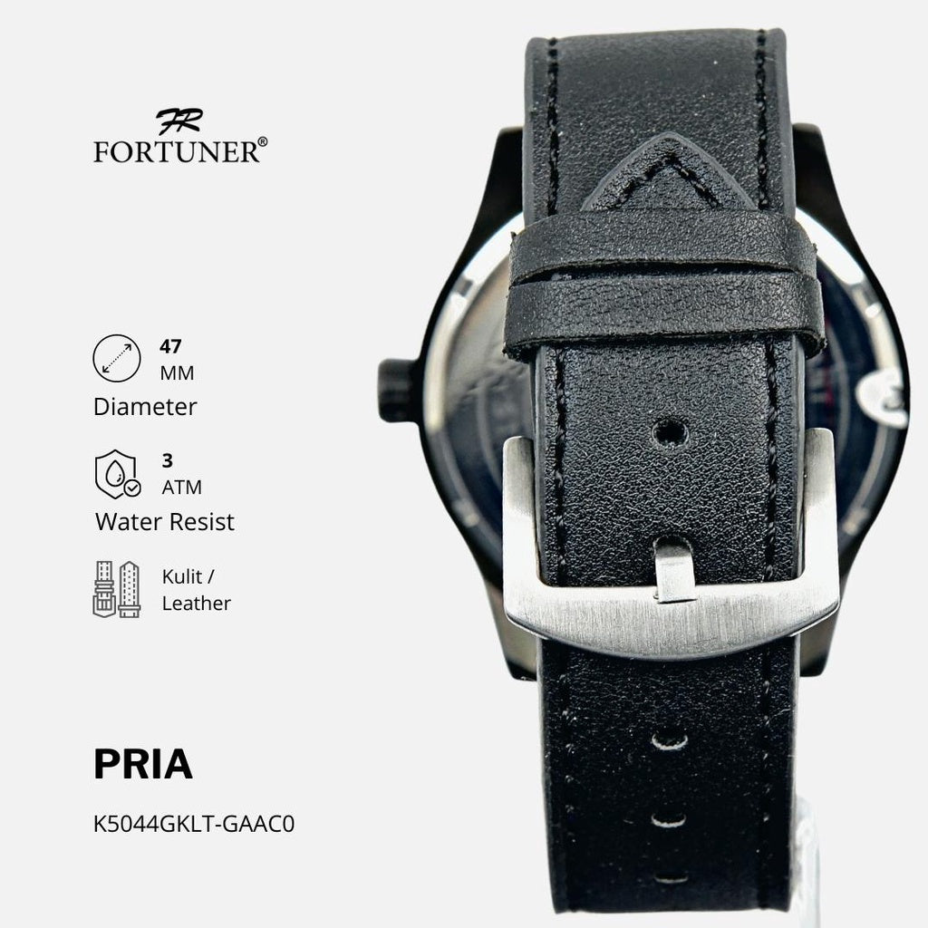 Fortuner Jam Tangan Analog Pria Tahan Air Kulit Darek
