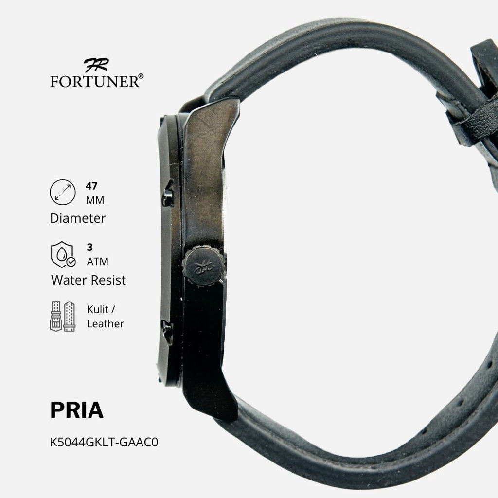 Fortuner Jam Tangan Analog Pria Tahan Air Kulit Darek