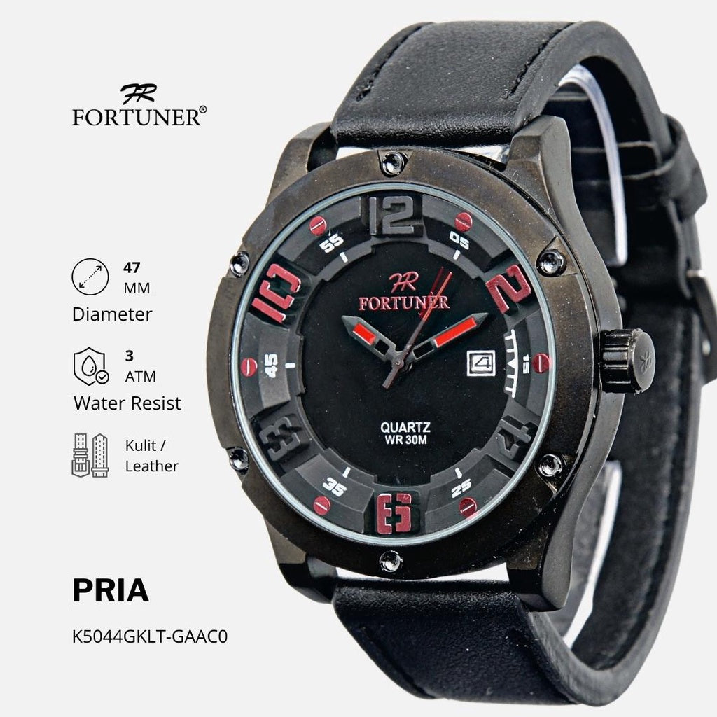 Fortuner Jam Tangan Analog Pria Tahan Air Kulit Darek
