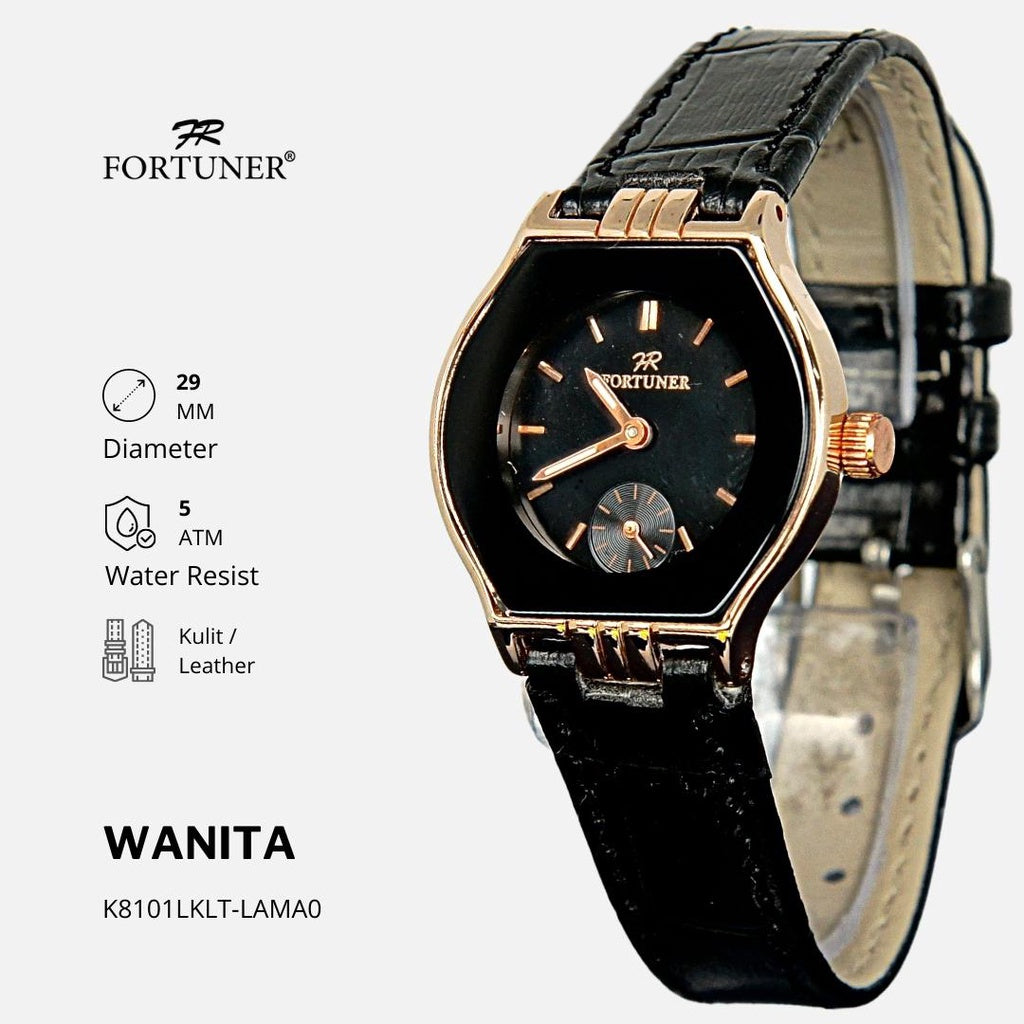 Fortuner Jam Tangan Analog Wanita Kulit Tahan Air Luxanne