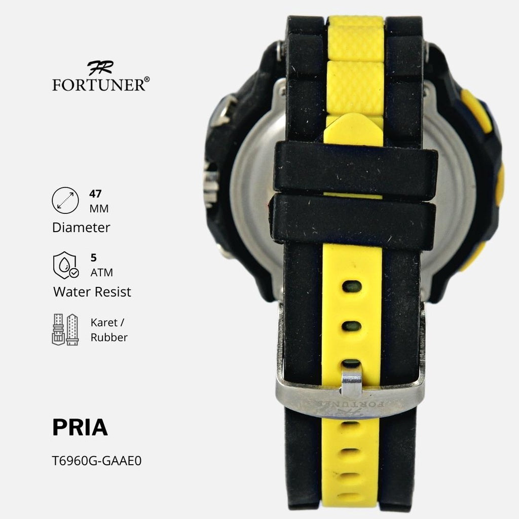 Fortuner Jam Tangan Pria Sport Digital Alarm Chrono Karet Tahan Air Marques